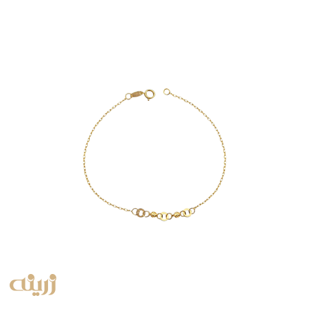 دستبند طلا دایره توخالی و گوی تراش 