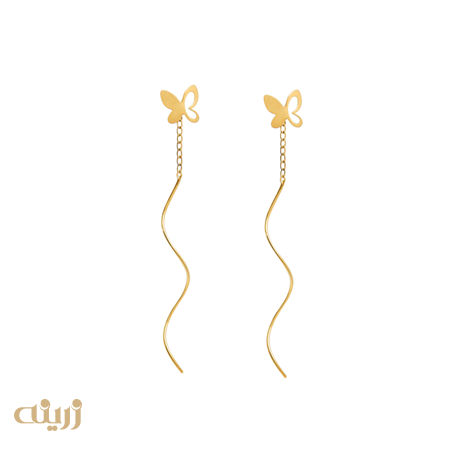 گوشواره طلا پروانه کرلی مینیمال 