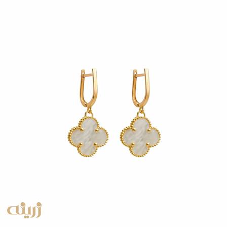 گوشواره طلا کلیپسی ونکلیف سنگ دار کد E0284