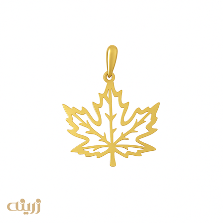 آویز طلا برگ پاییزی سبک