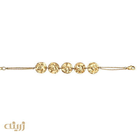 دستبند طلا سکه ای چکش خور با زنجیر فلامینگو دورج