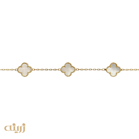 دستبند طلا سه ونکلیف سنگدار