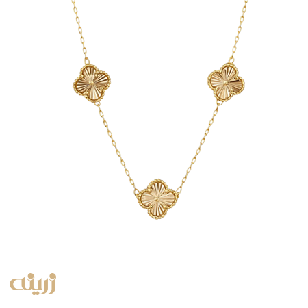 گردنبند طلا سه ونکلیف تراش 
