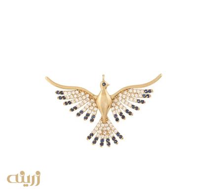 آویز طلا مرغ آمین طرح جواهر