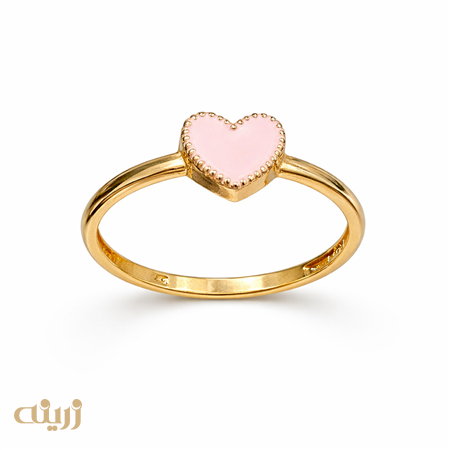 انگشتر طلا قلب مینا کاری 
