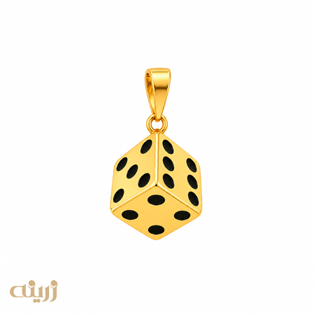 آویز طلا طرح تاس کد N0838