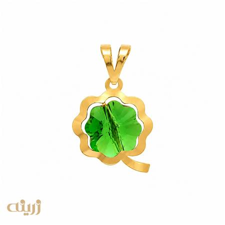 آویز طلا شبدر سوارسکی کادوئی 