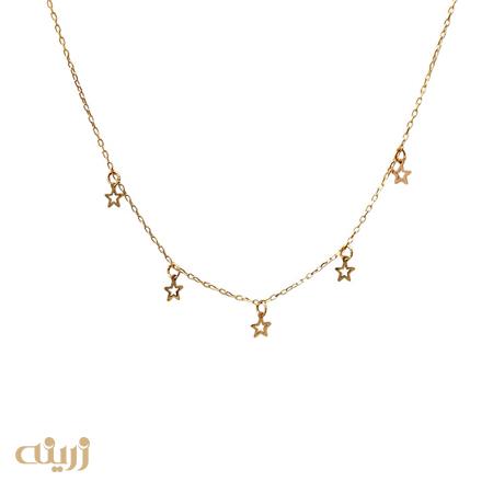 گردنبند ستاره توخالی شرابه ای