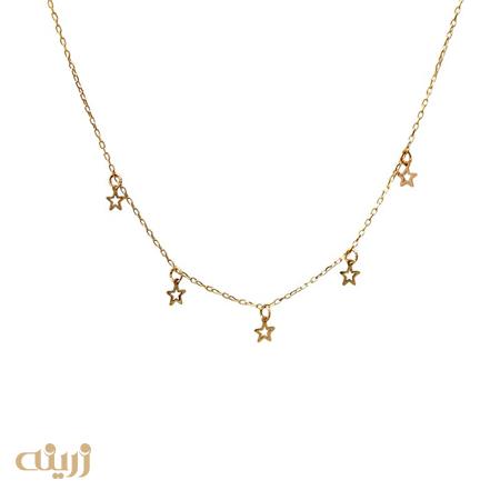 گردنبند ستاره توخالی شرابه ای