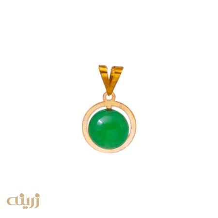 آویز طلا کادویی طرح عقیق سبز 