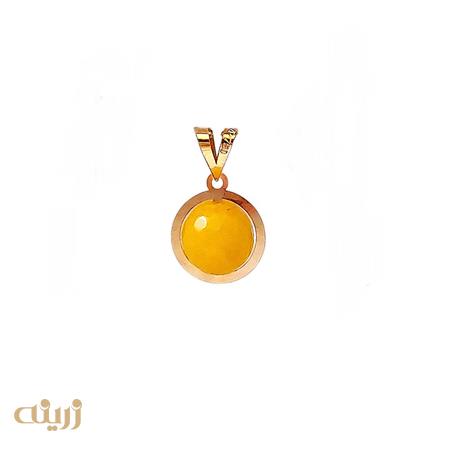 آویز طلا کادویی طرح جید زرد 