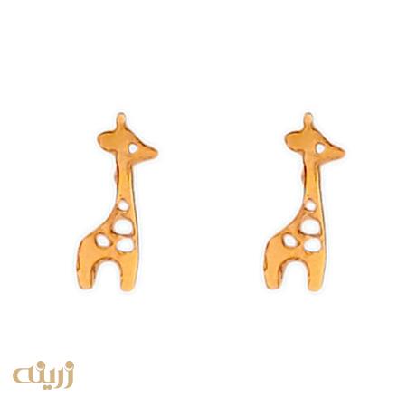 گوشواره طلا میخی طرح زرافه 