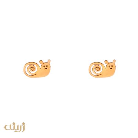گوشواره طلا میخی طرح حلزون 