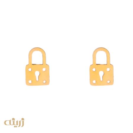 گوشواره طلا میخی طرح قفل
