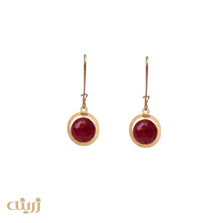 گوشواره طلا عصایی عقیق سرخ کادویی