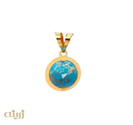 آویز طلا طرح فیروزه کادویی