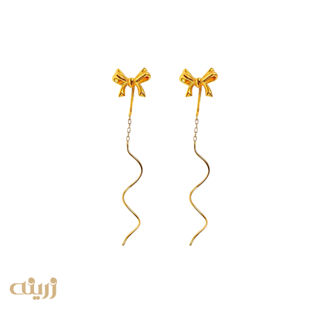 گوشواره طلا پاپیون ریخته کرلی