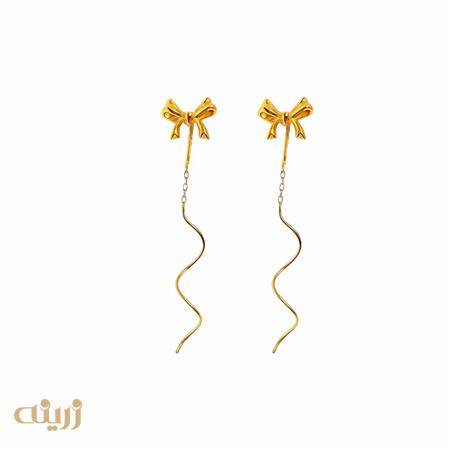 گوشواره طلا پاپیون ریخته کرلی