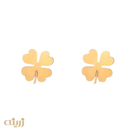 گوشواره طلا میخی طرح شبدر